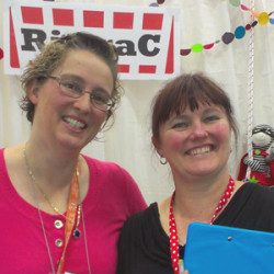 Sue and Jodie at Quilt Market 2013